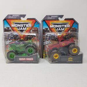 Monster Jam Diecast Truck Lot Grave Digger Series 23 Retro Rebel + See Thru Crew